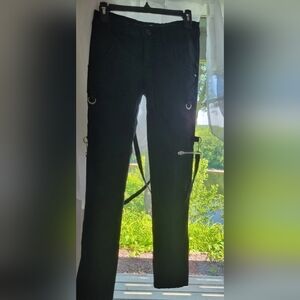 Royal Bones Black Pants with Gold Ring Detail